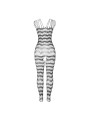 SUBBLIME 951696 BODYSTOCKING CROTCHLESS DE REJILLA CON TIRAS EN HOMBROS NEGRO TALLA UNICA