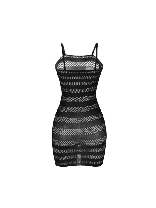 SUBBLIME 951733 VESTIDO DE REJILLA CON FRANJAS NEGRO TALLA UNICA