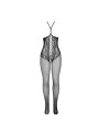 SUBBLIME 951849 BODYSTOCKING DE REJILLA COPA ABIERTA Y CUELLO HALTER NEGRO TALLA UNICA
