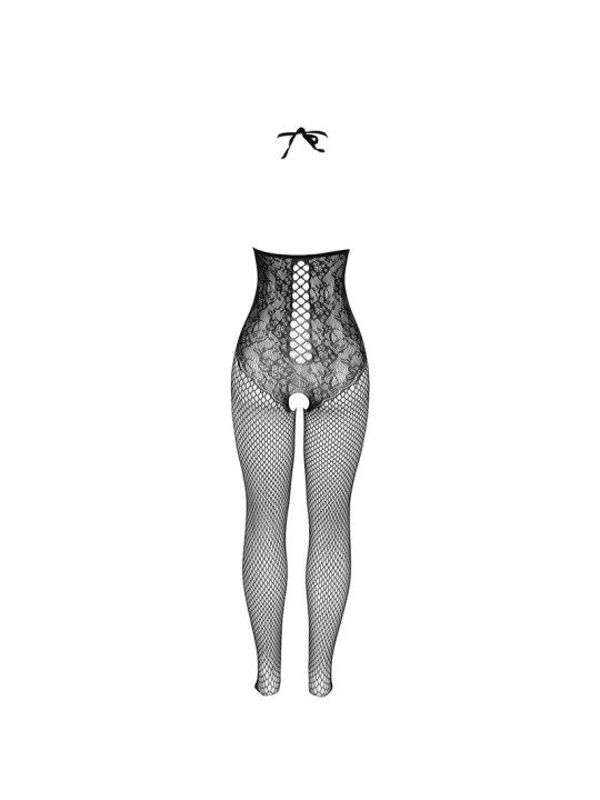SUBBLIME 951849 BODYSTOCKING DE REJILLA COPA ABIERTA Y CUELLO HALTER NEGRO TALLA UNICA