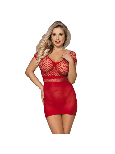 SUBBLIME 951924 VESTIDO DE REJILLA CROCHE CORTO ROJO TALLA UNICA