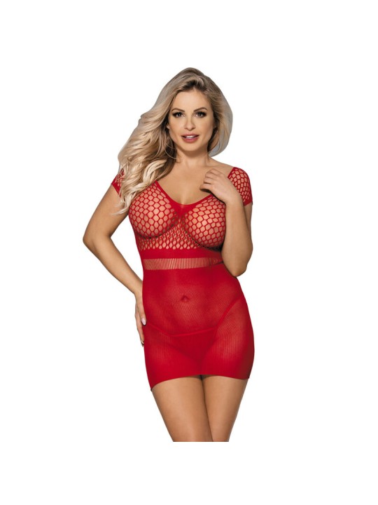 SUBBLIME 951924 VESTIDO DE REJILLA CROCHE CORTO ROJO TALLA UNICA