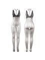 SUBBLIME 951993 BODYSTOCKING CROTCHLESS DE REJILLA TRANSPARENTE NEGRO TALLA UNICA
