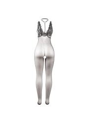 SUBBLIME 951993 BODYSTOCKING CROTCHLESS DE REJILLA TRANSPARENTE NEGRO TALLA UNICA