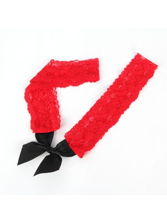 SUBBLIME 952068 VESTIDO CORTO DE REJILLA CON COSTURAS NEGRAS Y ROJAS TALLA UNICA