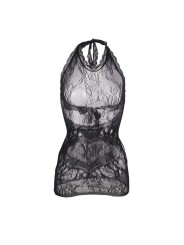 SUBBLIME 952075 VESTIDO CORTO DE REJILLA CON ESPALDA DESCUBIERTA Y DETALLE DE CORAZON NEGRO TALLA UNICA