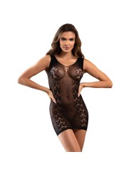 SUBBLIME 952167 VESTIDO DE REJILLA CORTO ELASTICO NEGRO TALLA UNICA