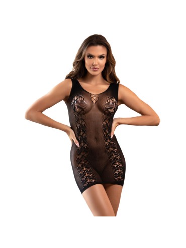 SUBBLIME 952167 VESTIDO DE REJILLA CORTO ELASTICO NEGRO TALLA UNICA