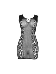 SUBBLIME 952167 VESTIDO DE REJILLA CORTO ELASTICO NEGRO TALLA UNICA