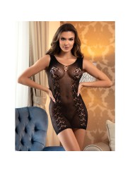 SUBBLIME 952167 VESTIDO DE REJILLA CORTO ELASTICO NEGRO TALLA UNICA