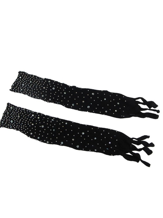 SUBBLIME 952174 BODYSTOCKING DE REJILLA CON GUANTES Y DIAMANTES NEGRO TALLA UNICA