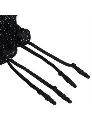 SUBBLIME 952174 BODYSTOCKING DE REJILLA CON GUANTES Y DIAMANTES NEGRO TALLA UNICA