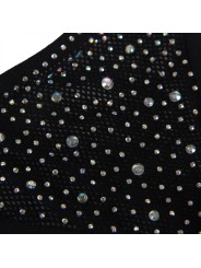 SUBBLIME 952174 BODYSTOCKING DE REJILLA CON GUANTES Y DIAMANTES NEGRO TALLA UNICA