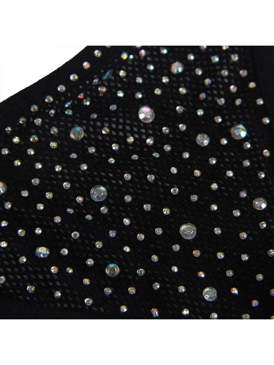 SUBBLIME 952174 BODYSTOCKING DE REJILLA CON GUANTES Y DIAMANTES NEGRO TALLA UNICA