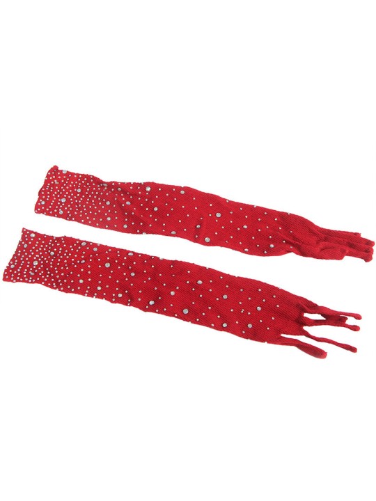 SUBBLIME 952181 BODYSTOCKING DE REJILLA CON GUANTES Y DIAMANTES ROJO TALLA UNICA