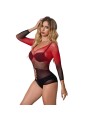 SUBBLIME 952259 VESTIDO DE REJILLA ELASTICO MANGA LARGA DEGRADADO ROJO Y NEGRO TALLA UNICA