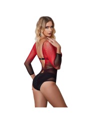 SUBBLIME 952259 VESTIDO DE REJILLA ELASTICO MANGA LARGA DEGRADADO ROJO Y NEGRO TALLA UNICA