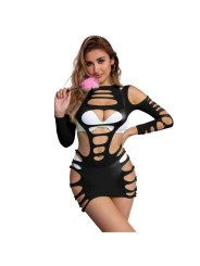 SUBBLIME 952266 VESTIDO DE REJILLA ELASTICO MANGA LARGA NEGRO TALLA UNICA