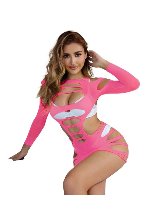 SUBBLIME 952273 VESTIDO DE REJILLA ELASTICO MANGA LARGA ROSA TALLA UNICA SUBBLIME 952273 VESTIDO DE REJILLA ELASTICO MANGA LARGA ROSA TALLA UNICA