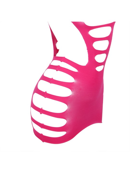 SUBBLIME 952273 VESTIDO DE REJILLA ELASTICO MANGA LARGA ROSA TALLA UNICA