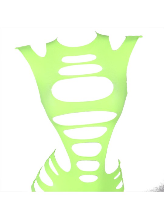 SUBBLIME 952280 VESTIDO DE REJILLA ELASTICO MANGA LARGA VERDE TALLA UNICA