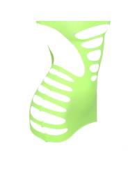 SUBBLIME 952280 VESTIDO DE REJILLA ELASTICO MANGA LARGA VERDE TALLA UNICA