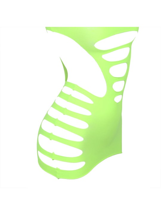 SUBBLIME 952280 VESTIDO DE REJILLA ELASTICO MANGA LARGA VERDE TALLA UNICA