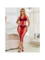 SUBBLIME 952327 VESTIDO DE REJILLA LARGO ROJO TALLA UNICA