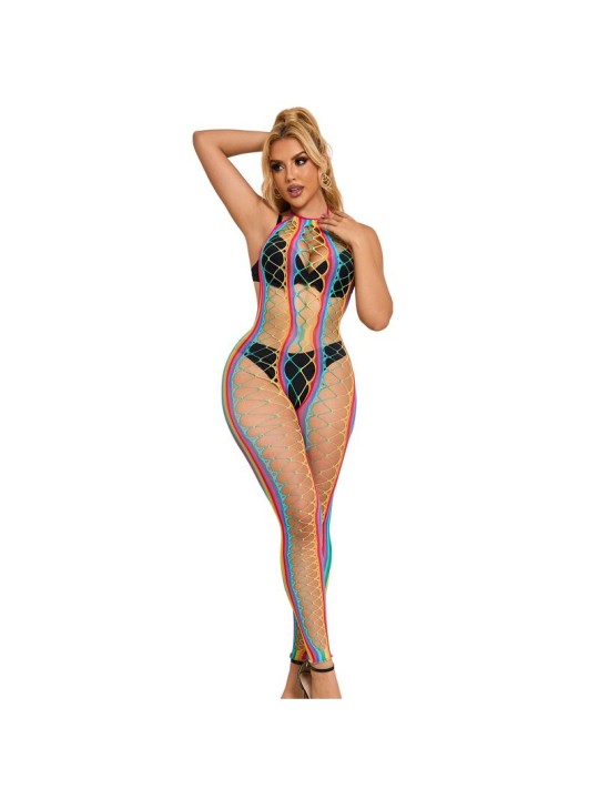 SUBBLIME 952358 VESTIDO DE REJILLA CUELLO HALTER ARCOIRIS TALLA UNICA