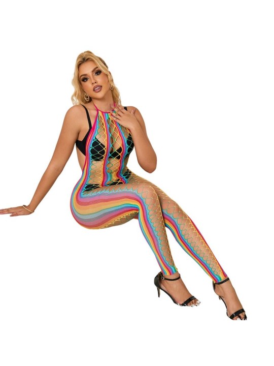 SUBBLIME 952358 VESTIDO DE REJILLA CUELLO HALTER ARCOIRIS TALLA UNICA