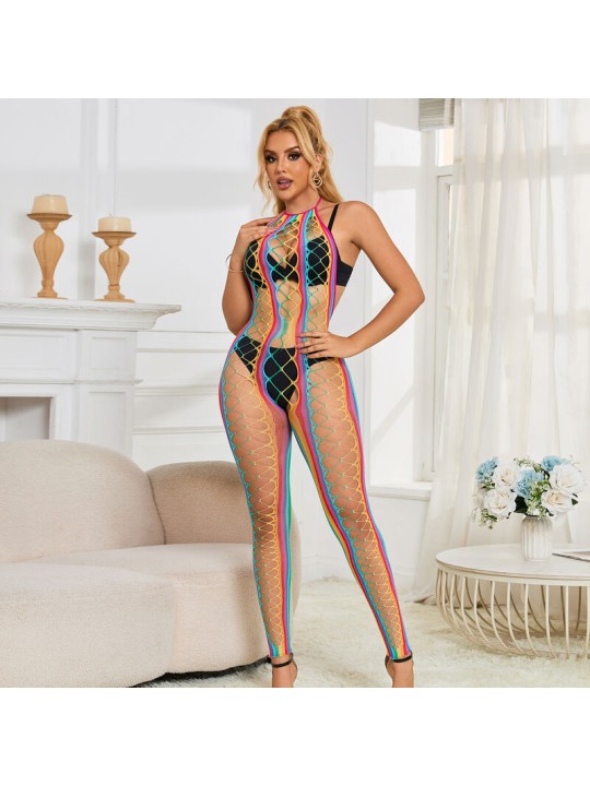 SUBBLIME 952358 VESTIDO DE REJILLA CUELLO HALTER ARCOIRIS TALLA UNICA