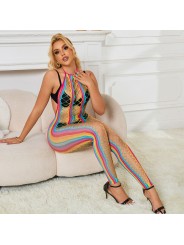 SUBBLIME 952358 VESTIDO DE REJILLA CUELLO HALTER ARCOIRIS TALLA UNICA