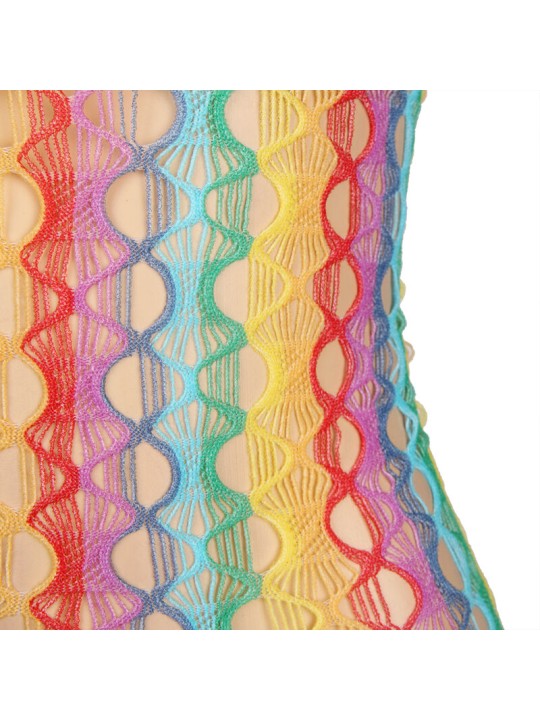 SUBBLIME 952365 VESTIDO DE REJILLA HOMBROS DESCUBIERTOS ARCOIRIS TALLA UNICA
