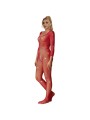 SUBBLIME 952419 BODYSTOCKING DE REJILLA CON DIAMANTES MANGA LARGA ROJO TALLA UNICA
