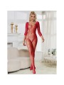 SUBBLIME 952419 BODYSTOCKING DE REJILLA CON DIAMANTES MANGA LARGA ROJO TALLA UNICA