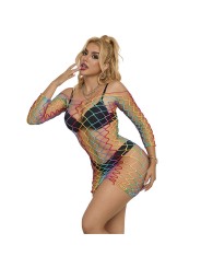 SUBBLIME 952426 VESTIDO DE REJILLA MANGA LARGA ARCOIRIS TALLA UNICA