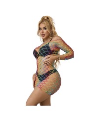 SUBBLIME 952426 VESTIDO DE REJILLA MANGA LARGA ARCOIRIS TALLA UNICA