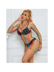 SUBBLIME 952426 VESTIDO DE REJILLA MANGA LARGA ARCOIRIS TALLA UNICA