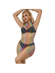 SUBBLIME 952433 VESTIDO DE REJILLA SIN MANGAS CON CUELLO ALTO ARCOIRIS TALLA UNICA