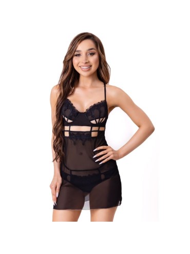LIVCO CORSETTI FASHION MAIA 20247 BABYDOLL TANGA NEGRO S M