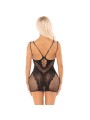 LEG AVENUE MINIVESTIDO DE REJILLA CON TIRANTES NEGRO