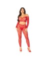 LEG AVENUE CROP TOP MEDIAS ROJO TALLA UNICA