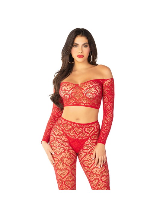 LEG AVENUE CROP TOP MEDIAS ROJO TALLA UNICA