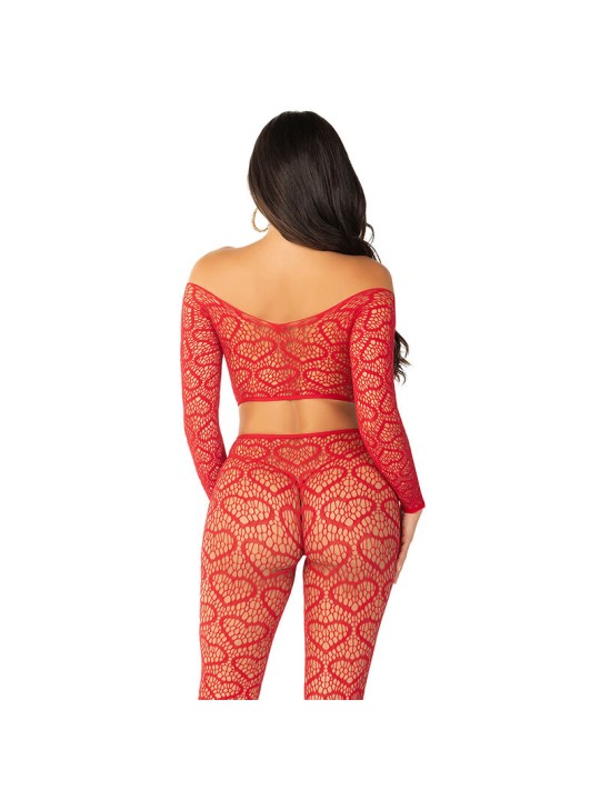 LEG AVENUE CROP TOP MEDIAS ROJO TALLA UNICA