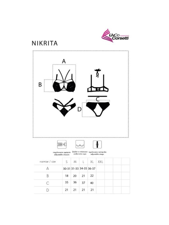 LIVCO CORSETTI FASHION NIKRITA LC 90674 SUJETADOR PANTIES NEGRO S