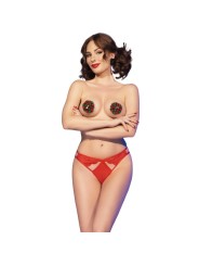 CHILIROSE CR 4839 SET NAVIDENO PEZONERAS PANTIES ROJO L XL