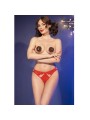 CHILIROSE CR 4839 SET NAVIDENO PEZONERAS PANTIES ROJO L XL