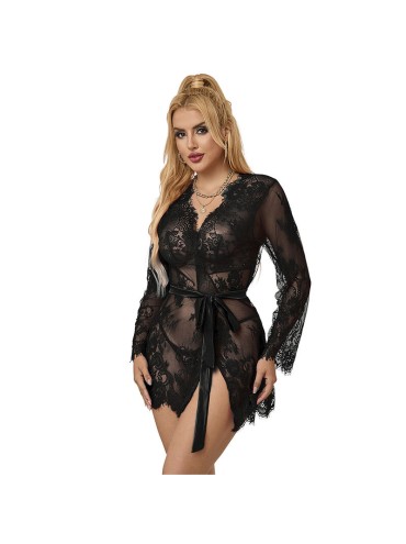 SUBBLIME 953751 CAMISON DE ENCAJE TANGA NEGRO S M