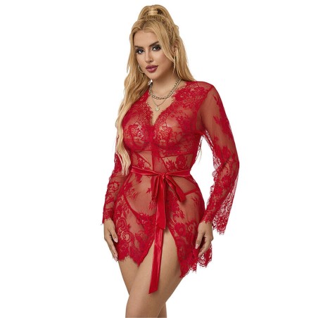 SUBBLIME 953775 CAMISON DE ENCAJE TANGA ROJO S M