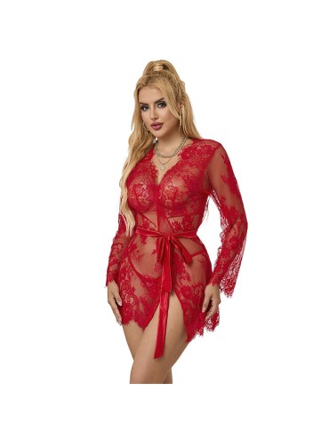 SUBBLIME 953782 CAMISON DE ENCAJE TANGA ROJO L XL